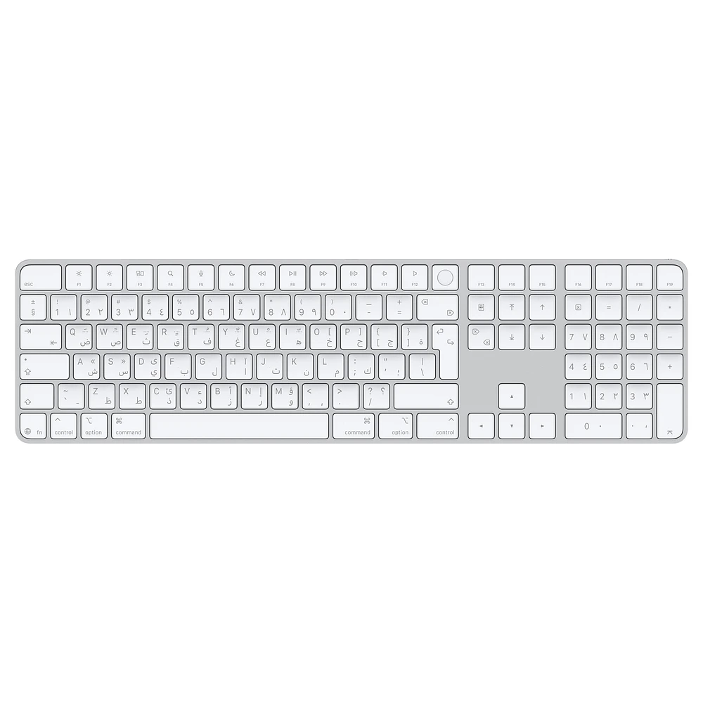 Magic Keyboard with Touch ID and Numeric Keypad for Mac models with Apple silicon (USB‑C) - Arabic - White Keys