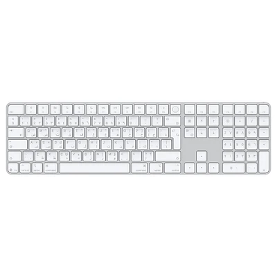 Magic Keyboard with Touch ID and Numeric Keypad for Mac models with Apple silicon (USB‑C) - Arabic - White Keys