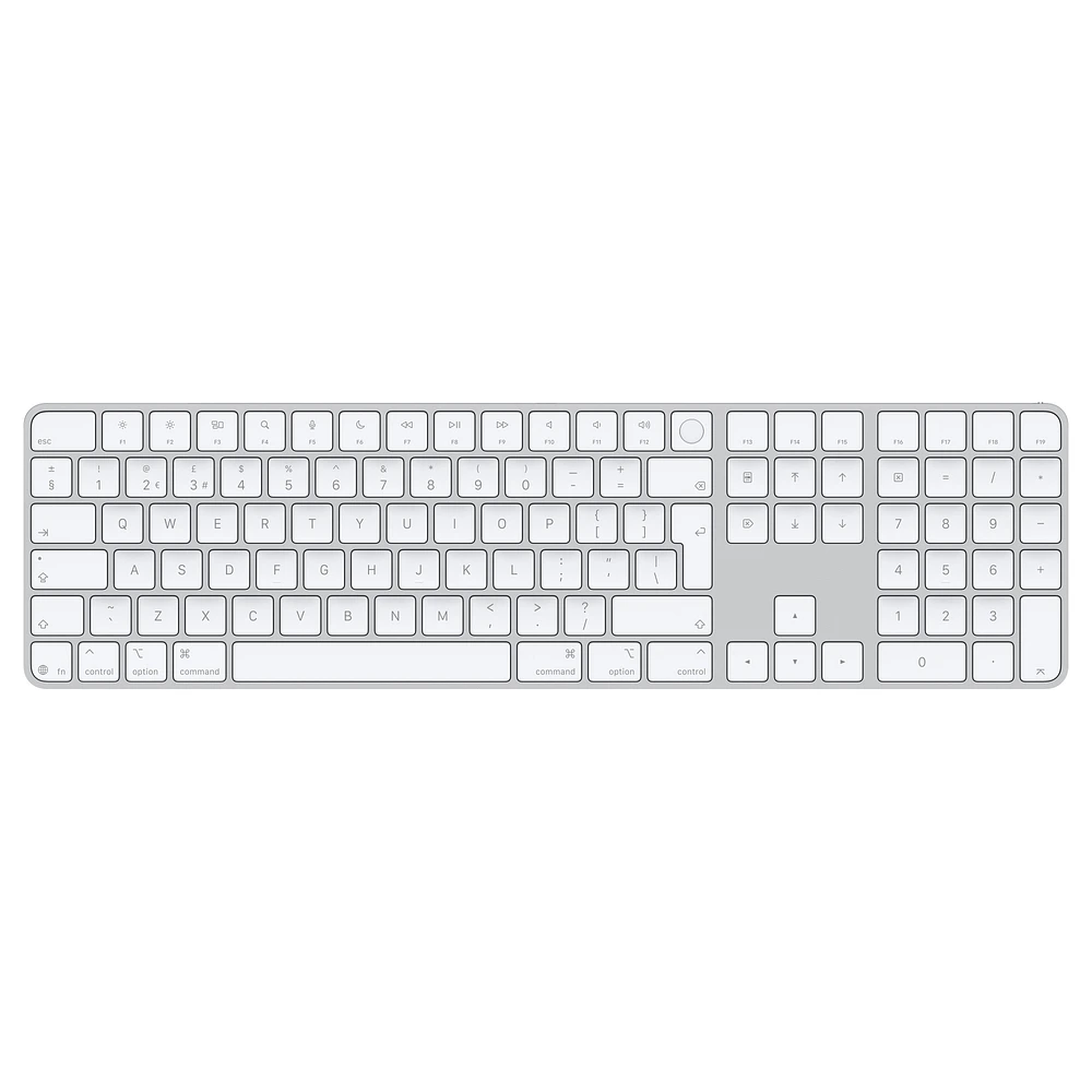 Magic Keyboard with Touch ID and Numeric Keypad for Mac models with Apple silicon (USB‑C) - British English - White Keys
