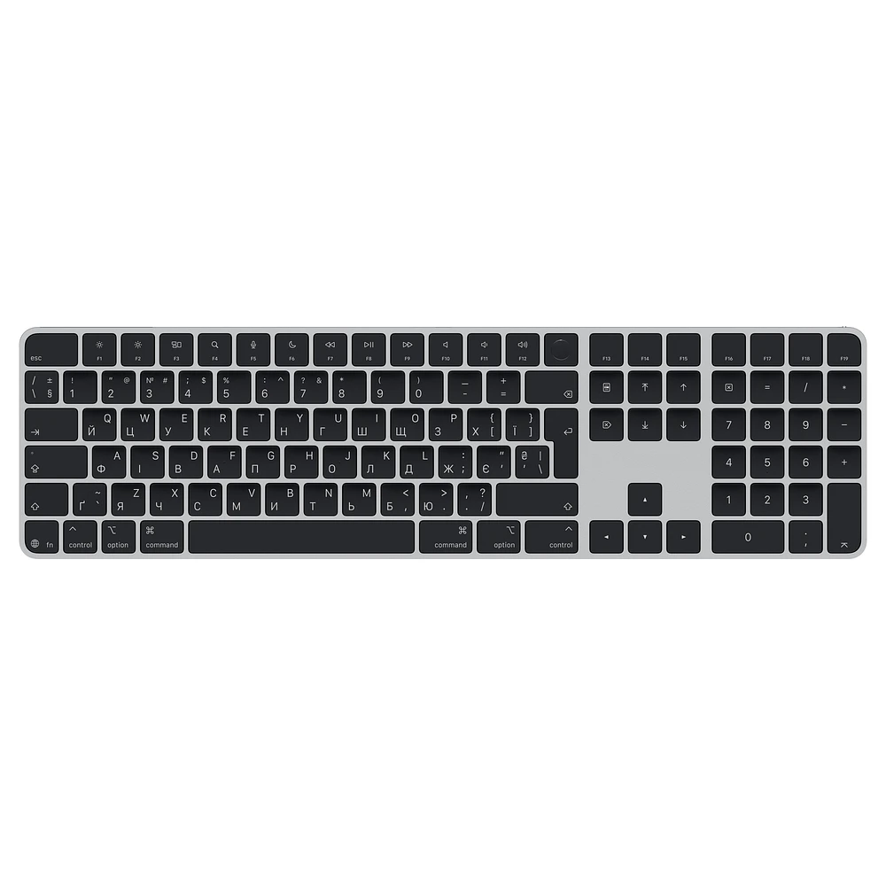 Magic Keyboard with Touch ID and Numeric Keypad for Mac models with Apple silicon (USB‑C) - Ukrainian - Black Keys