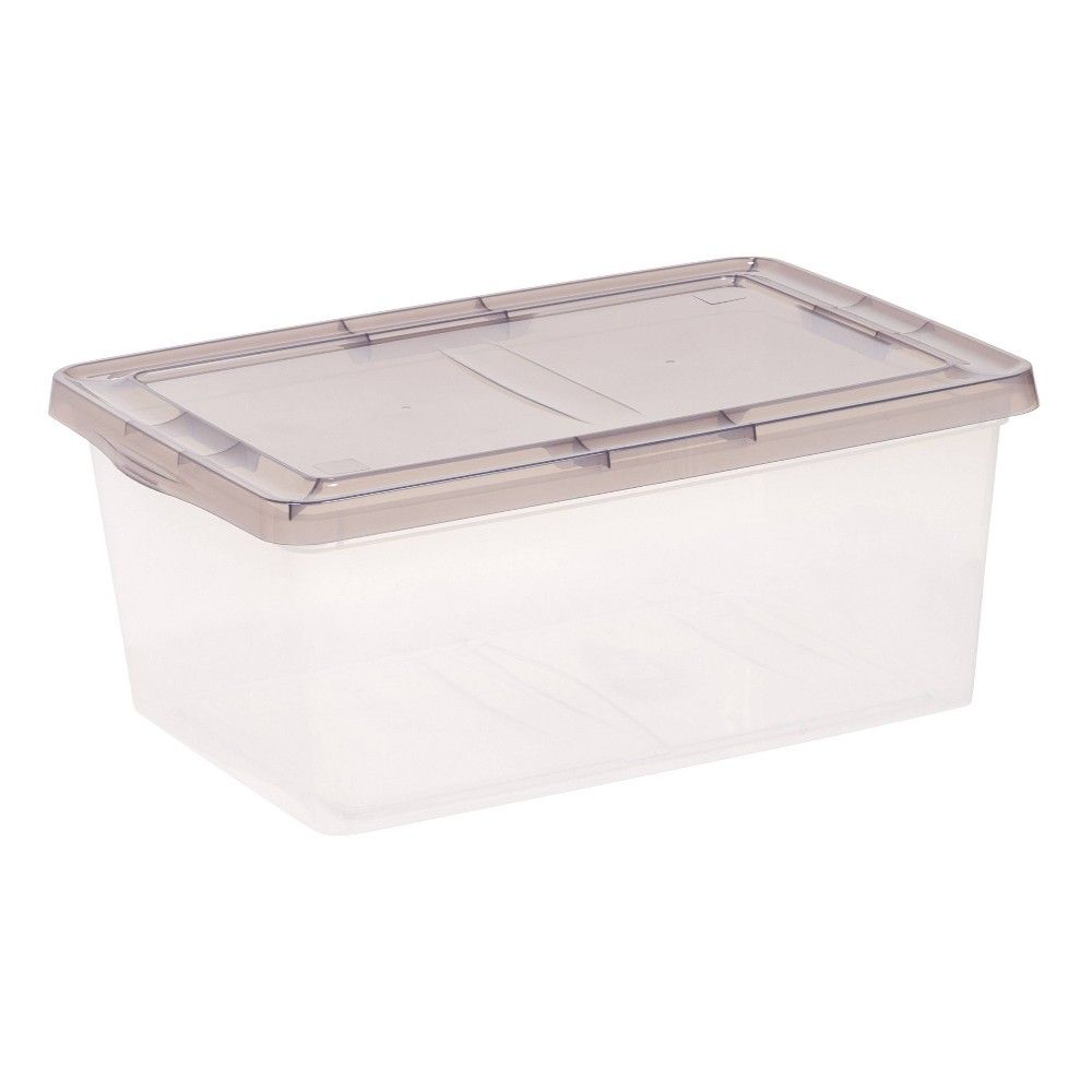 IRIS 17qt Snap Top Plastic Storage Bin: Clear, Stackable