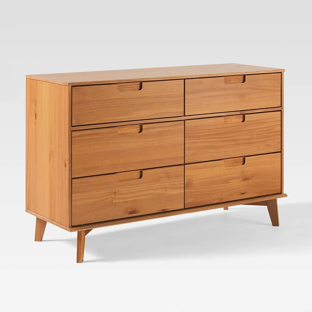 Saracina Home Mid Century Modern Groove Wood 6 Drawer Dresser | Connecticut  Post Mall