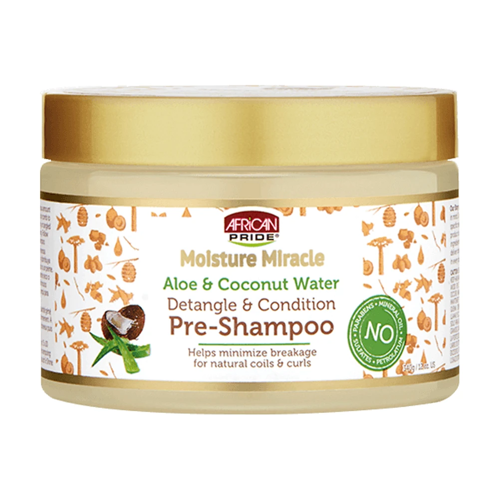 African Pride Moisture Miracle Aloe & Coconut Water Pre-Shampoo 12oz
