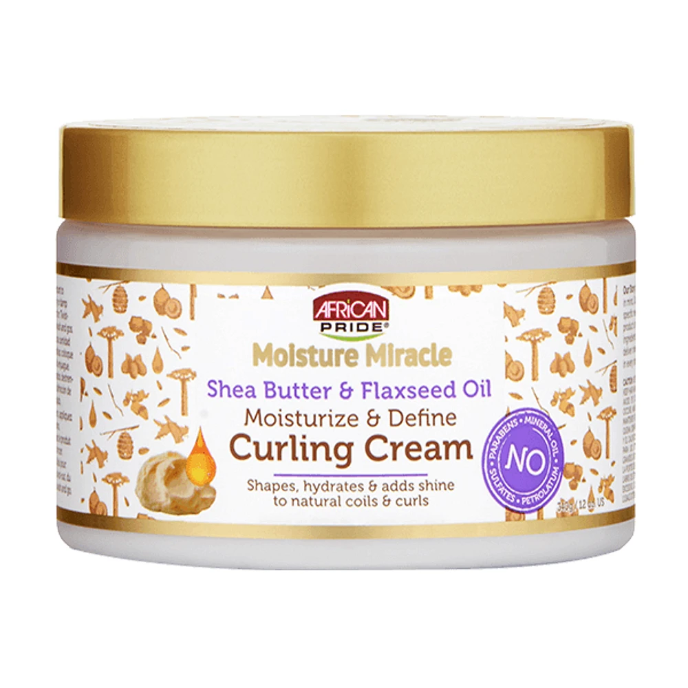 African Pride Moisture Miracle Shea Butter & Flaxseed Oil Curling Cream 12oz