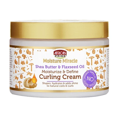 African Pride Moisture Miracle Shea Butter & Flaxseed Oil Curling Cream 12oz
