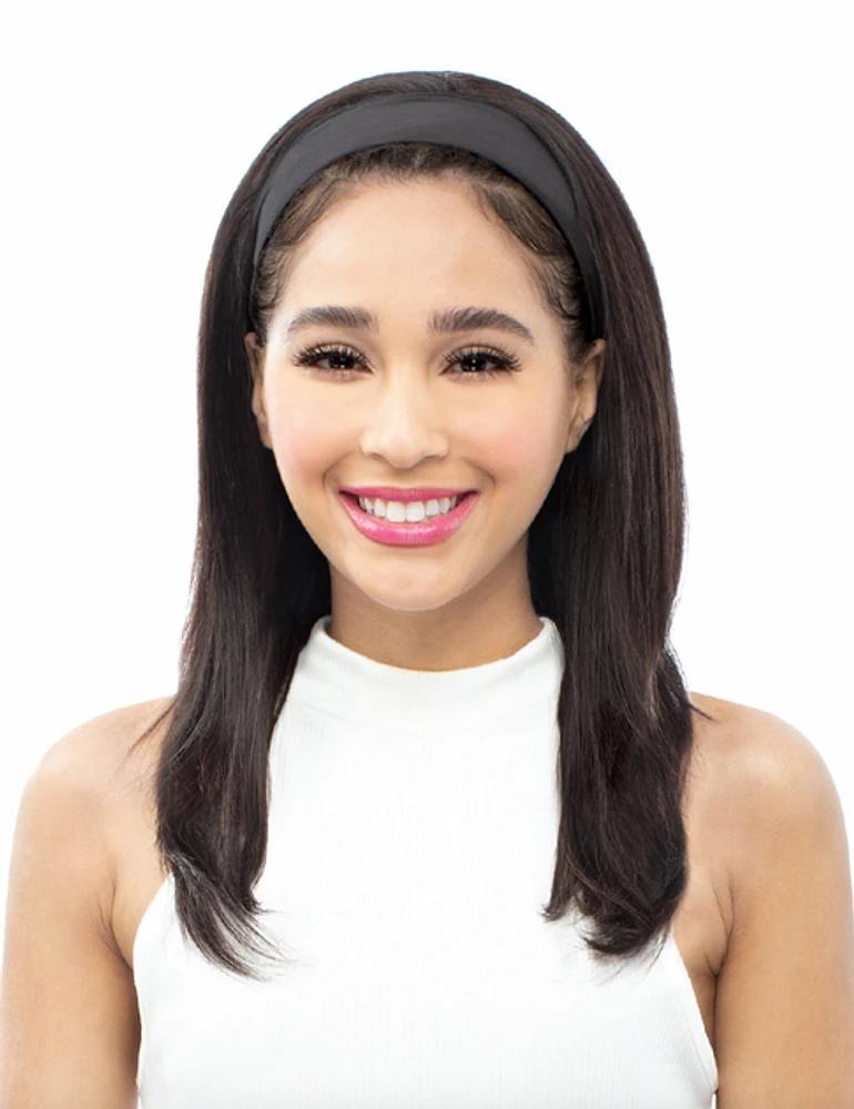 Head Band Human Hair Wig - Straight 18