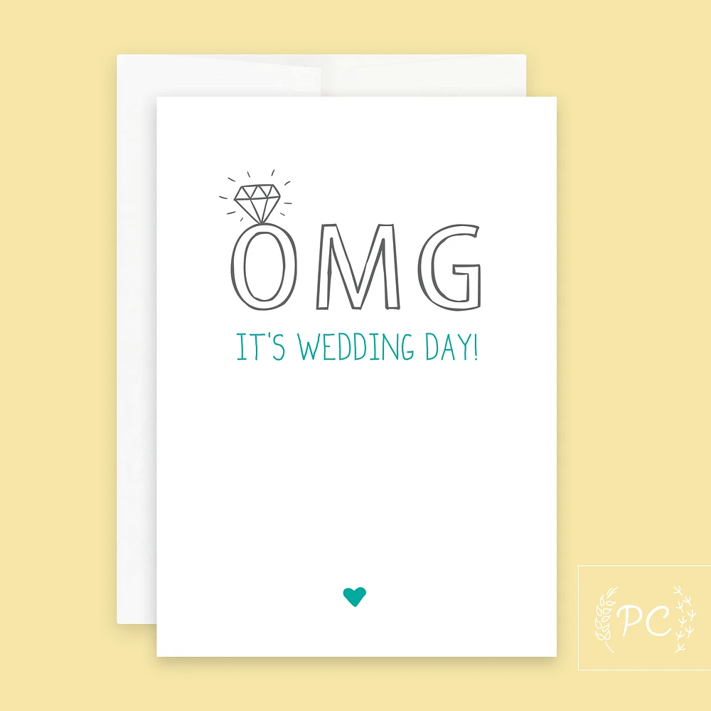 Omg It's Wedding Day Card - Prairie Chick Prints