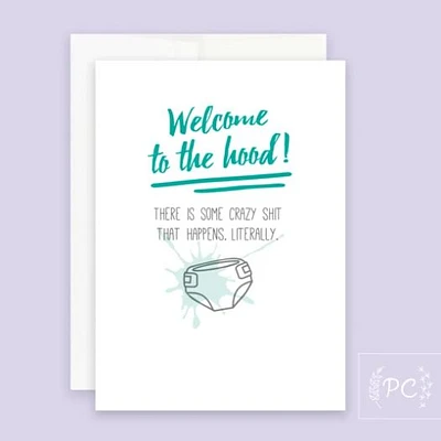 Welcome To The Hood Card - Prairie Chick Prints