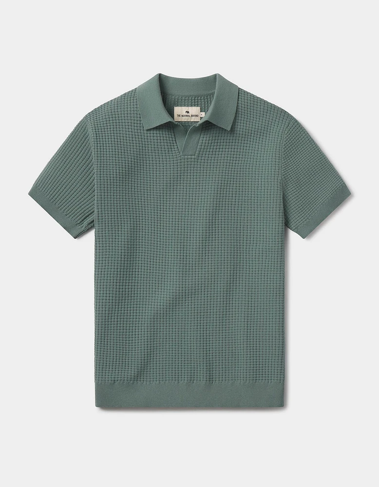 Waffle Stitch Polo Juniper