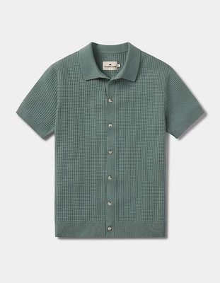 Waffle Stitch Button Up Juniper