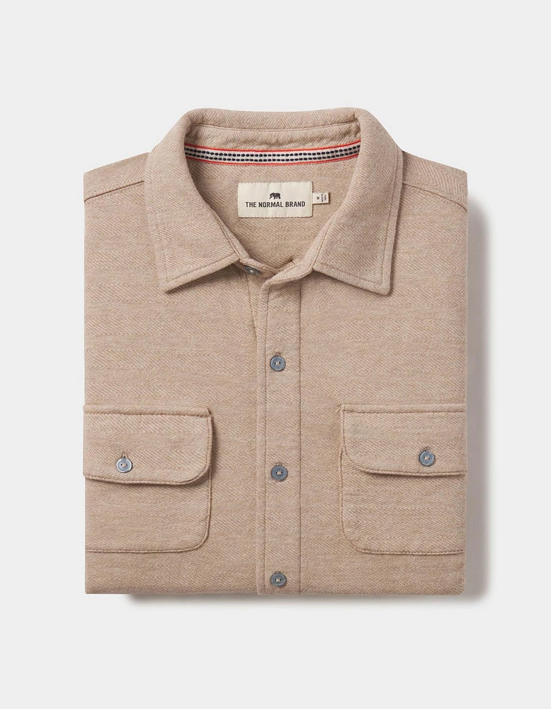 Textured Knit Shirt Tan