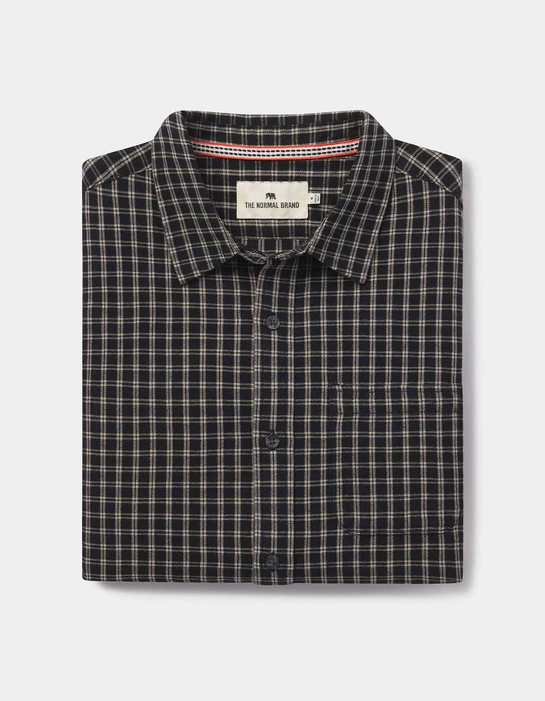 Nikko Button Up Shirt Black Plaid