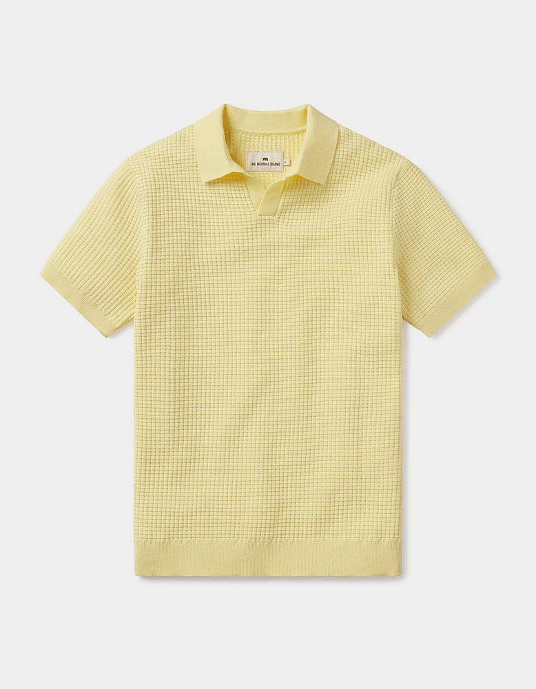 Waffle Stitch Polo Sunglow