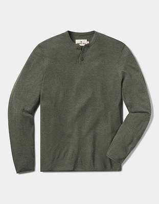 Summer Linen-Blend Henley Olive Heather