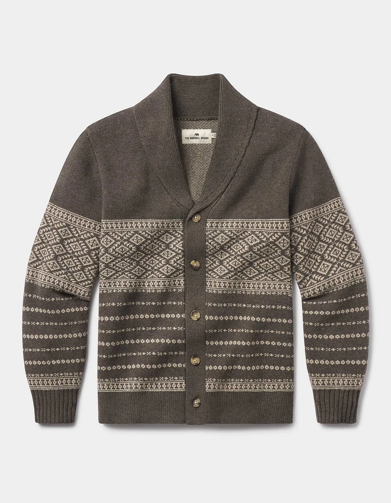 Fair Isle Cardigan Olive