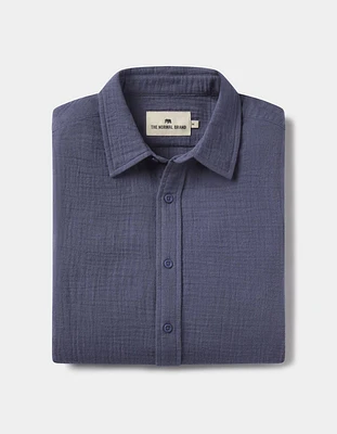 Kalo Long Sleeve Button Up Vintage Blue