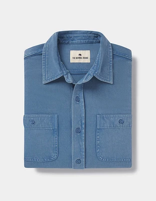 Lennox Jersey Button Up Slate Blue
