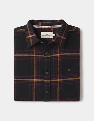 Hudson Double Brushed Flannel Black Plaid