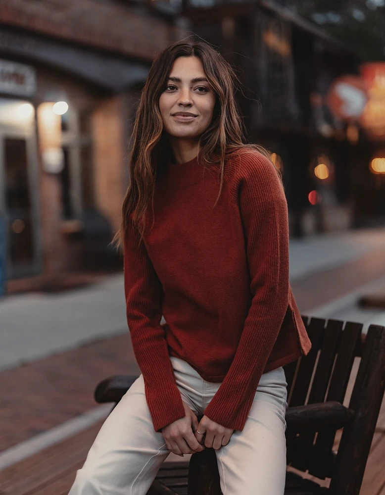 Collins Knit Mockneck Brick