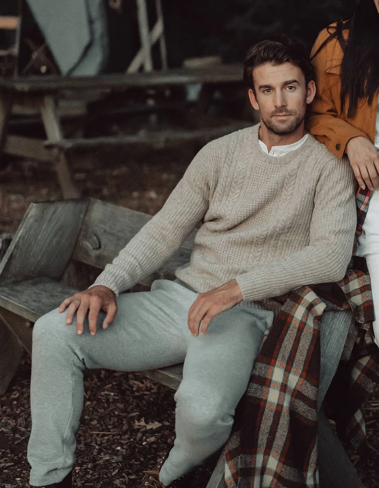 Kennedy Spec Crew Sweater Stone