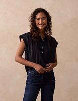 Featherweight Short Sleeve Blouse Black
