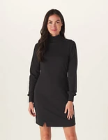 Puremeso Mock Neck Dress Black