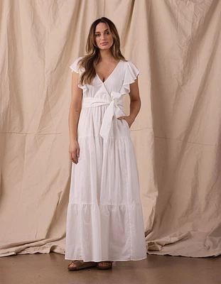 Madeline Tiered Dress Ecru