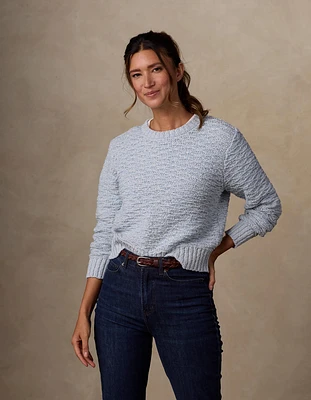 Openwork Fisherman Sweater Sky