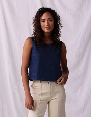 Lightweight Denim Mariner Top Dark Indigo