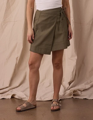 Scout Canvas Mini Wrap Skirt Deep Sage