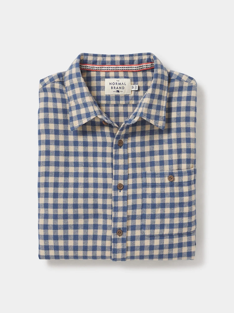Hudson Double Brushed Flannel Khaki Plaid