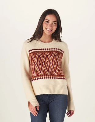 Sitka Jacquard Sweater Cream-Wine