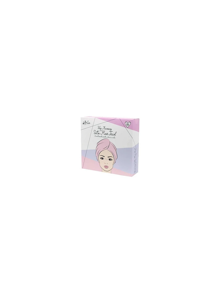 Aria Serviette à Cheveux en Satin Rose Très Nécessaire