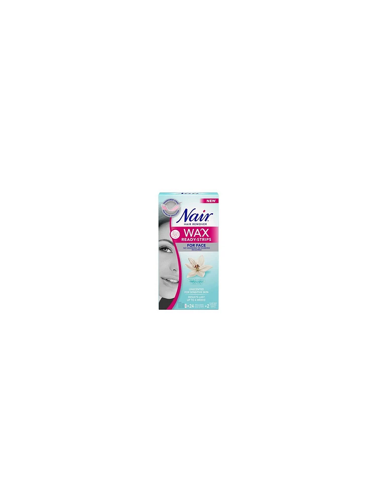 Nair Wax Ready Strips for Face White Lily