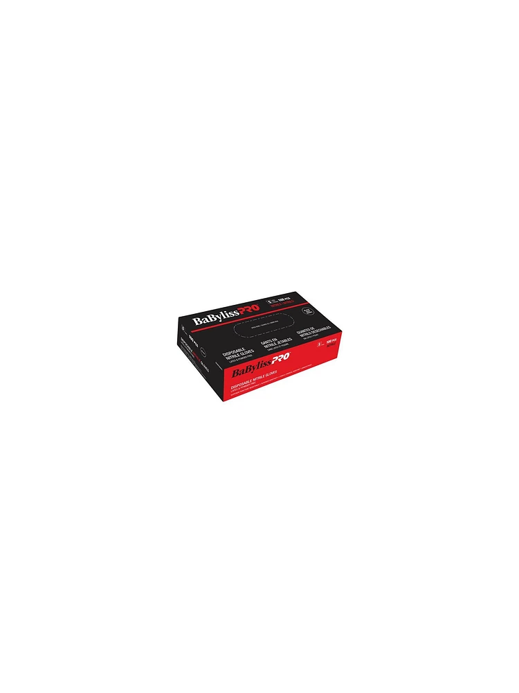 BabylissPro Disposable Nitrile Gloves Black Small