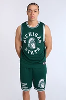 Mens Michigan State University Spartans Mesh Shorts - Hunter Green /