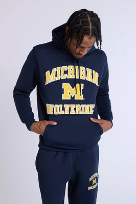 Mens Michigan Wolverines Chenille Logo Hoodie - Navy /