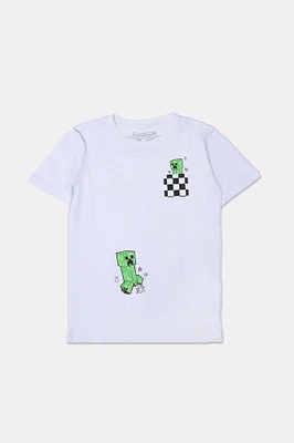 Youth Minecraft Graphic T-Shirt - White /