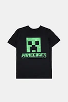 Youth Minecraft Simple Creeper T-Shirt - Black /