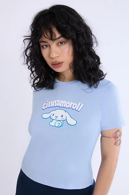 Womens Cinnamoroll Puff Baby Tee - Blue /