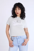Womens Peanuts Sporting Goods Baby Tee - Sage /