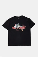 Womens Tom & Jerry Glitter Graphic Tee - Black /