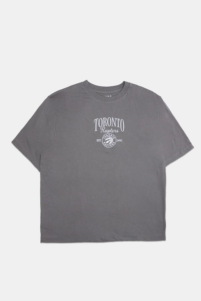 Mens Toronto Raptors Embroidered Graphic T-Shirt - Heather Grey /