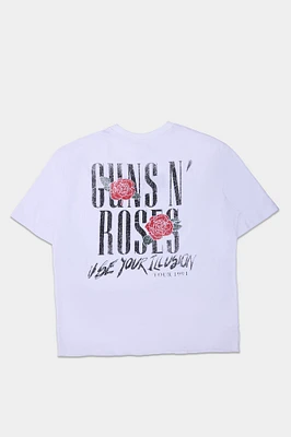 Mens Guns N' Roses Oversized T-Shirt - White /