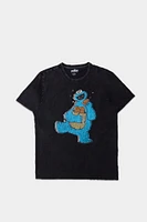 Mens Cookie Monster Graphic T-Shirt - Black /