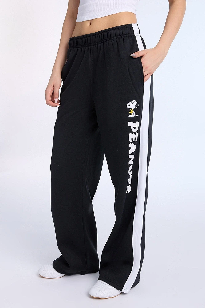 Peanuts Wide Leg Sweatpant - Black /