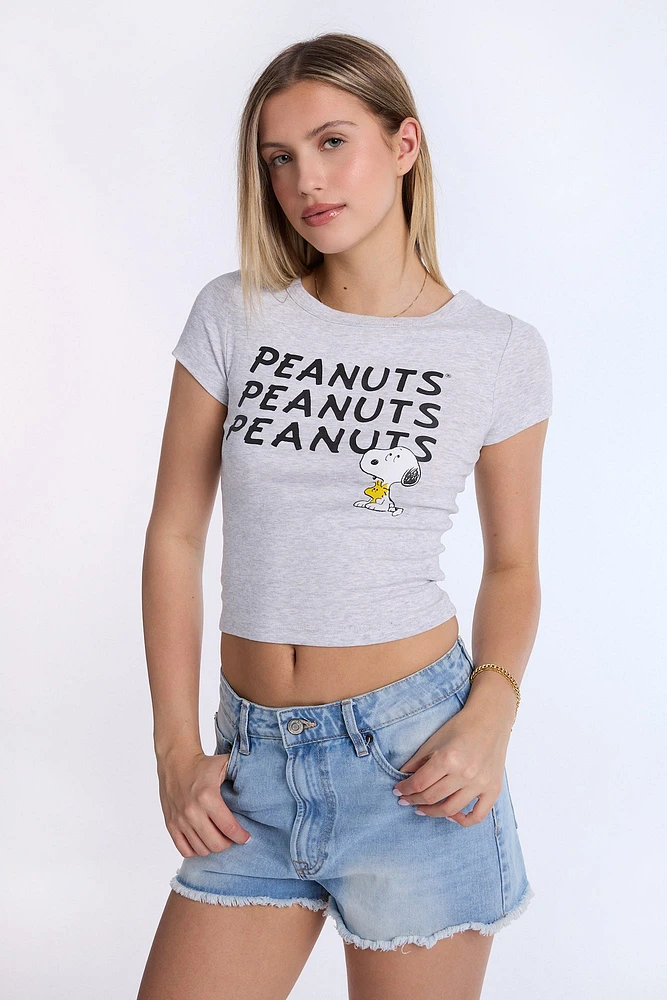 Peanuts Graphic Baby Tee - Heather Grey /