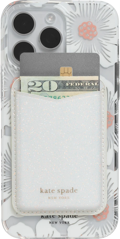 Magnetic Wallet Compatible with MagSafe White Glitter