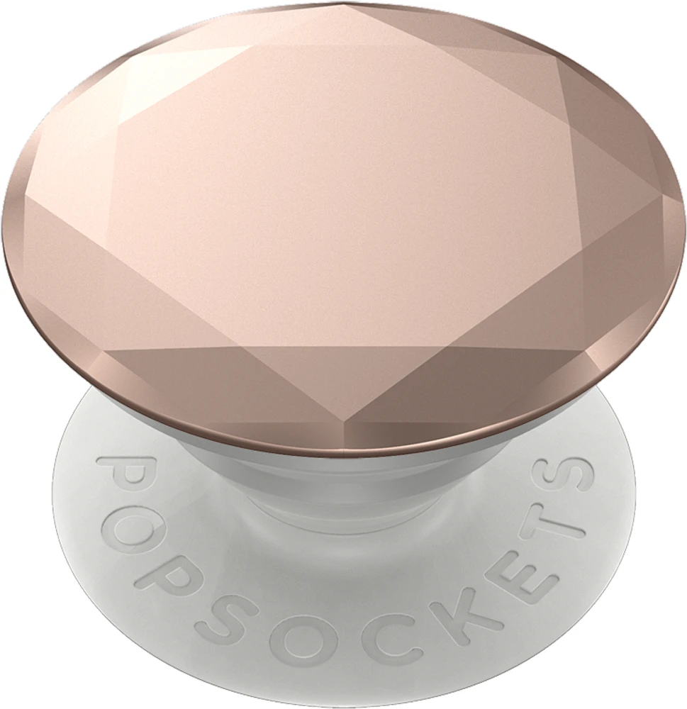 Popsockets - Popgrips Swappable Metallic Diamond Premium Device Stand And Grip - Rose Gold