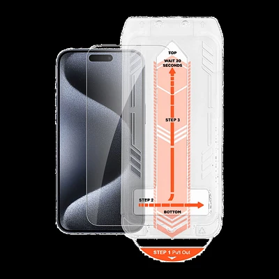 iPhone 15 Pro Max HyperGear HD Tempered Glass Screen Protector w/ Easy Installation Applicator Tray